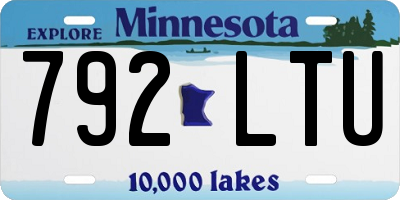 MN license plate 792LTU