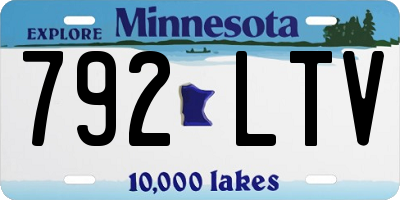 MN license plate 792LTV