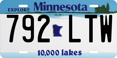 MN license plate 792LTW