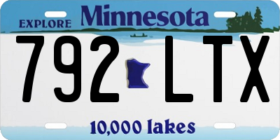 MN license plate 792LTX