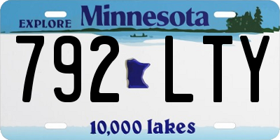 MN license plate 792LTY