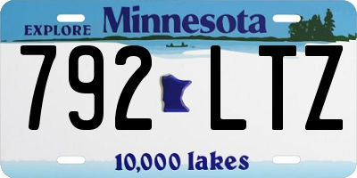 MN license plate 792LTZ