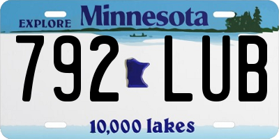 MN license plate 792LUB