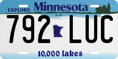 MN license plate 792LUC