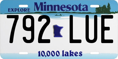 MN license plate 792LUE