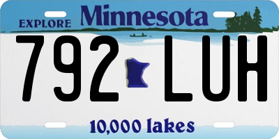 MN license plate 792LUH