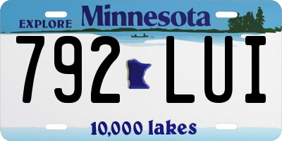 MN license plate 792LUI