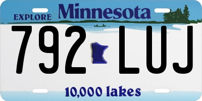 MN license plate 792LUJ
