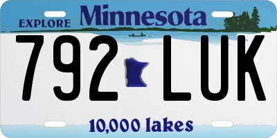 MN license plate 792LUK
