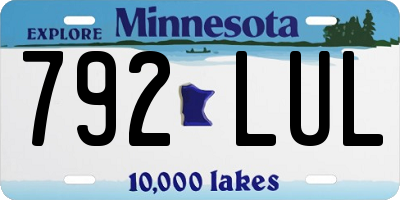 MN license plate 792LUL