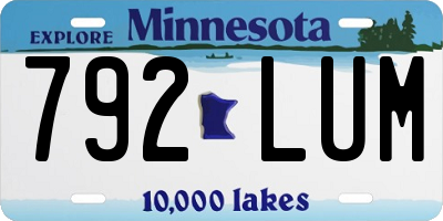 MN license plate 792LUM