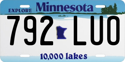MN license plate 792LUO