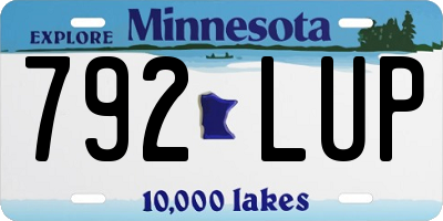 MN license plate 792LUP