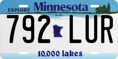 MN license plate 792LUR