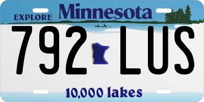 MN license plate 792LUS