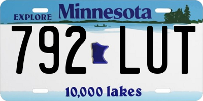 MN license plate 792LUT