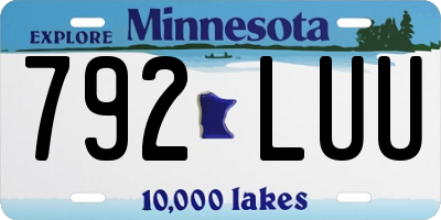 MN license plate 792LUU