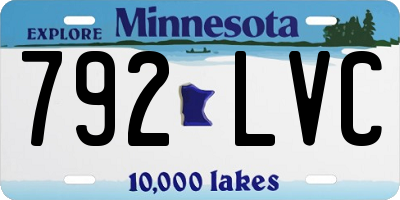 MN license plate 792LVC