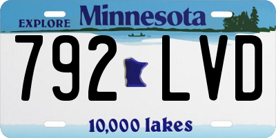 MN license plate 792LVD