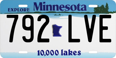 MN license plate 792LVE