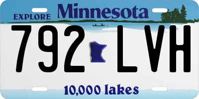 MN license plate 792LVH
