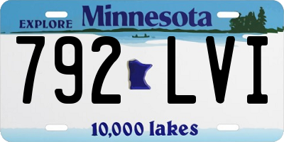 MN license plate 792LVI