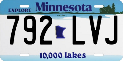 MN license plate 792LVJ
