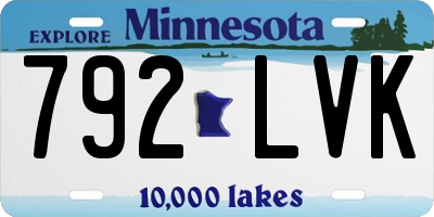 MN license plate 792LVK