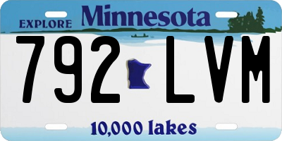 MN license plate 792LVM