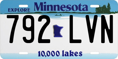 MN license plate 792LVN