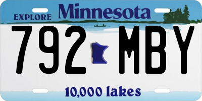 MN license plate 792MBY