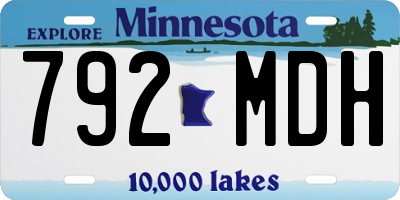 MN license plate 792MDH
