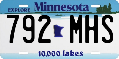 MN license plate 792MHS