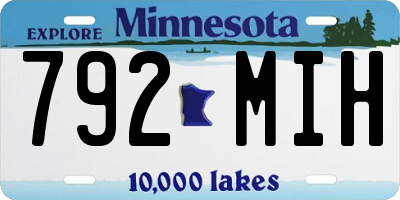 MN license plate 792MIH