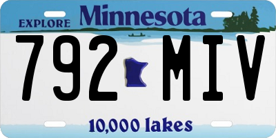 MN license plate 792MIV