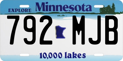 MN license plate 792MJB