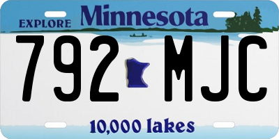 MN license plate 792MJC
