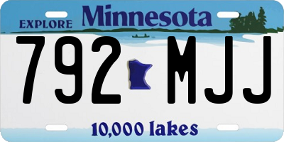 MN license plate 792MJJ