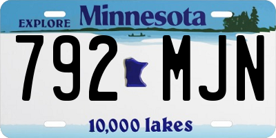 MN license plate 792MJN