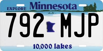 MN license plate 792MJP
