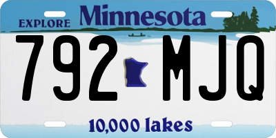 MN license plate 792MJQ