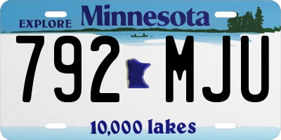 MN license plate 792MJU