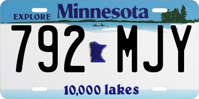 MN license plate 792MJY