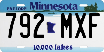 MN license plate 792MXF