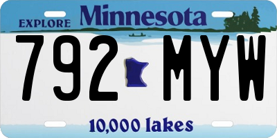 MN license plate 792MYW
