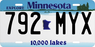 MN license plate 792MYX