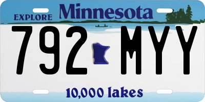 MN license plate 792MYY