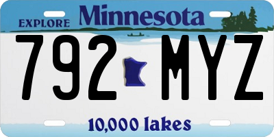 MN license plate 792MYZ
