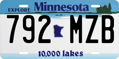 MN license plate 792MZB