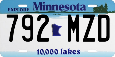 MN license plate 792MZD